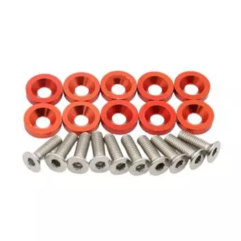 Номерной знак автомобиля Винты M6 Крепеж Шайба Бампер Двигатель Вогнутый чёрный