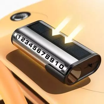 Номерной знак для парковки автомобиля, светящаяся карта для парковки автомобиля, солнечная зарядка, временная стоп-карта с номером телефона для украшения автомобиля, аксессуар чёрный