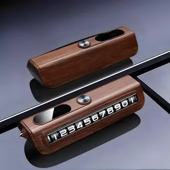 Номерной знак парковки автомобиля Lookshine, двойной номерной знак телефона, текстура дерева, 1 шт., корейский автомобильный аксессуар