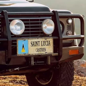 Номерные знаки Сент-Люсии с национальным флагом Кастри, винтажный металлический номерной знак, сувенир из страны, подарочный алюминиевый номерной знак, автомобильная бирка Saint Lucia