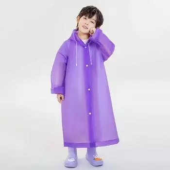 Non-disposable EVA Kids Raincoat Full Body Thickening Rain Coat Durable Waterproof One-Piece Raincoat Convenient Rain Gear синий