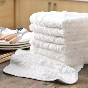 Non-hair-removing Dishcloth Kitchen Cleaning Cloth Absorbent Wipe Table Double-sided Thickened Dish Towel