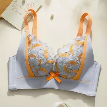 Non-magnetic iron-free underwear women s small breasts thickened together adjustment bra large size thin large breasts small bra cover 70A