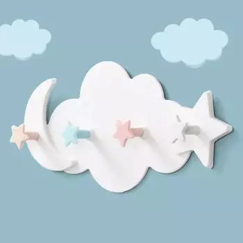 Non-marking Cloud Hook Self-adhesive Wall Door Coat Hat Rack Key Hanger Plastic Bathroom Kitchen Sticky Rack Strong Punch-free