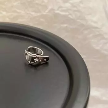 Non-piercing Heart Earrings Korean Style Silver Belt Ear Clip Trendy Belt Ear Cuffs Party right