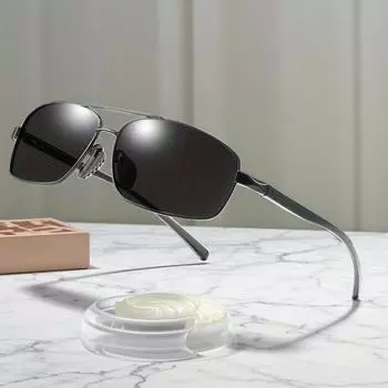 Non-polarized Fashion Men s Metal Sunglasses Double Beam Lens Square Sunglasses Women Men Metal Frame Driving Glasses