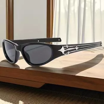 Non-polarized Y2k Cyberpunk Future Technology Sense Sunglasses Men Women Street Photography Sunglasses чёрный