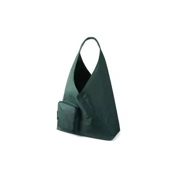 Non-Printed Japanese Charlie One-Shoulder Black Commuter Tote Dark green (28.5x 36.5x17cm)