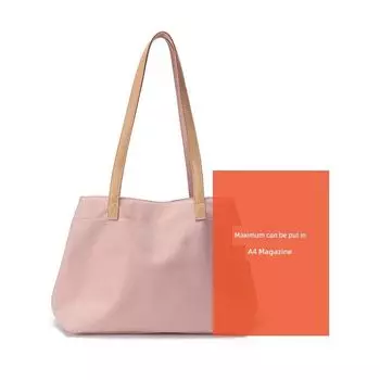 Non-Printed Muj Japanese Oxford Cloth Women s Bag Large Capacity Lightweight Tote Tote Bag Nylon Shoulder Bag Big Bag Pale pink small size