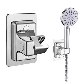 Non-punching shower bracket Bathroom nozzle hanging head Shower bath base Shower holder Accessories adjustable серебряный