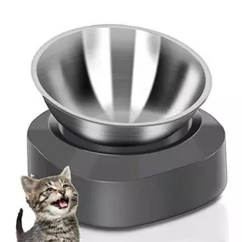 Non-Slip Adjustable Cat Bowl Adjustable Single Double Cat Bowl Stainless Steel Cat Bowl Dogs single bowl