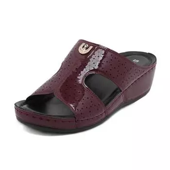 Нескользящая подошва летняя женская обувь из Европы и США с простыми швами, с этническими цветами, большие ярды, тапочки женские 42 бордовый
