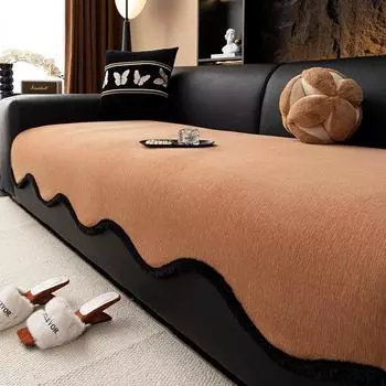 Non-Slip Couch Slipcover Protector Universal Irregularity Sofa Cushion European Retro All-SEASON Solid Color Sofa Cover 70X70