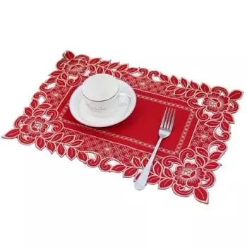 Non-Slip Dining Table Place Mat Large Floral Tableware Bowl Pads Outdoor Picnic F