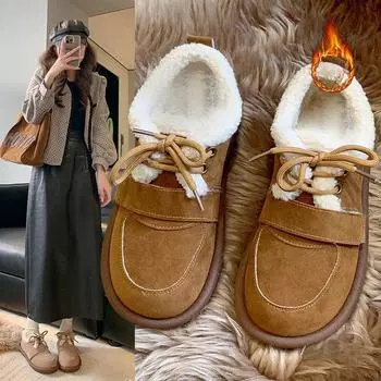 Non-slip Heightening Thick Bottom Snow Boots Women s Models Winter Padded Thickened New A Stirrup Warm Cotton Shoes 35 хаки