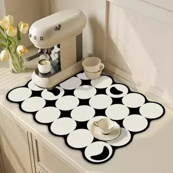 Non-slip Kitchen Draining Pad Irregular Shape Coffee Machine Drain Mat Coffee Machine S коричневый