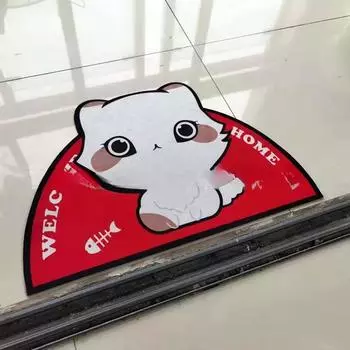 Non Slip Mat 1PCS Entrance Door Floor Mat Kitchen Bathroom Entrance Door Foot Mat Absorbent Short Plush Cartoon Pet Mat 40X60CM