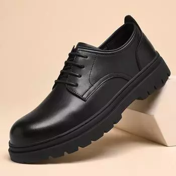 Нескользящие мужские модные прогулочные туфли на шнуровке, оксфорды с острыми носами, классическая мужская деловая обувь, новое поступление, мужская деловая обувь 38 чёрный