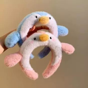 Non-slip Plush Hairband Plush Doll Penguin Hair Hoop Gifts Cartoon Headband Girls Blue Penguin