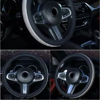 Non-slip Rhinestone Car Steering Wheel Cover Crystal Diamond Shiny Steering Wheel Protective Cover Car Interior Accessories