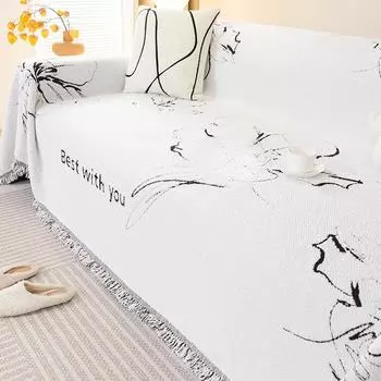 Non-Slip Sofa Cushion Simple Four Seasons Universal Chenille Pastoral Sofa Cover Universal All-Inclusive Sofa Slipcover Cover Cloth Full Covered 180*130cm