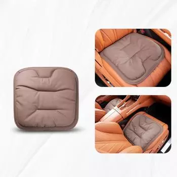 Non-slip Ventilated Four-season Cushion Soft Auto Seat Cushion Car Leather Cushion Automobile brown-cushion