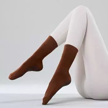 Non-Slip Yoga Socks Tube Professional Women Indoor Sports Room Socks Cotton Spring Sweat-Absorbent Dispensing Pilates Fitness Shun Sheng Hong