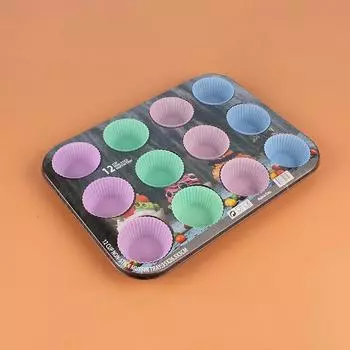 Non-stick Black 12 Cups Muffin Cupcake Cake Pan Round with Hole Molds Household Baking Utensils DIY Oven Bakeware Supplie