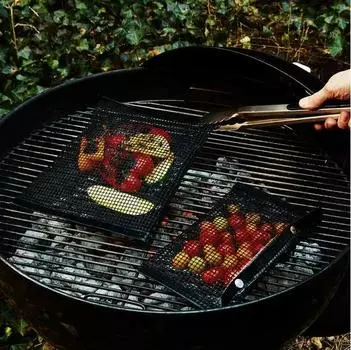 Non-Stick Grilling Mesh Bag Reusable BBQ Net Bake Bag High Temperature Resistant Barbecue Bag For Electric Gas Charcoal Grill