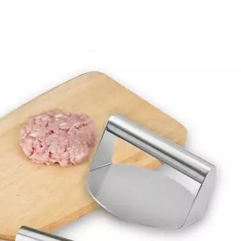 Non-Stick Meat Burger PressStainless Steel Hamburger Meat Press Circular Burger Kitchen Tool Meat Press Accessories серый
