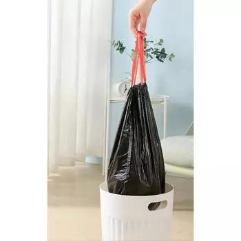 Не рвущийся мешок для мусора, домашний мешок на шнурке, портативный, толстый, для кухни, офиса, черный, очень толстый, большой мешок 30pcs чёрный