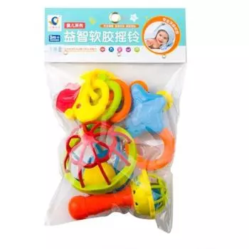 Non-Toxic Musical Instrument Toys Chewable Hand Bell Toys Grasping Listening Baby Rattle Kids Gift 10Pcs