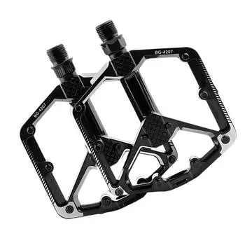 Nonslip Road Bicycles Pedals Mountain Bicycles Pedals Aluminum Alloy Pedals 2 DU Bearing Wide Flat Cycling Pedals B
