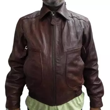 Noora Мужская овечья кожа наппа Старинная коричневая кожаная мотоциклетная байкерская куртка в винтажном стиле Повседневное пальто | Клубная куртка | XS коричневый