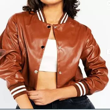Noora Tan Color Женская кожаная укороченная куртка из овечьей кожи, байкерская куртка в укороченном стиле, уличная, клубная и праздничная одежда Красивая куртка