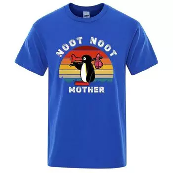 Noot Noot Pingu Ретро Смешные Футболки Мужские Большие Эстетические Ulzzang Милые Графические Футболки Хлопок Дышащий S
