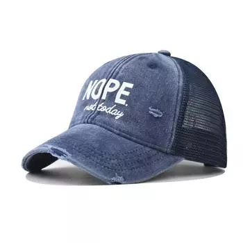 Nope Cotton Letter Baseball Cap Curved Brim Geometric Lines Adults Style Summer Style A
