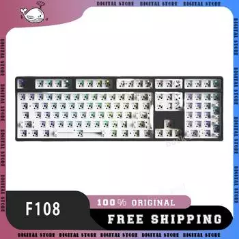 Noppoo F108 Механическая клавиатура Комплект из трех режимов RGB горячая замена игровая клавиатура 108 клавиш настраиваемые аксессуары для ПК геймеров офисный подарок розовый