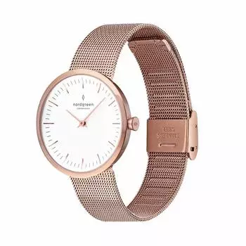 Nordgreen Infinity Rose Gold 32 мм скандинавский дизайн часы розовое золото сетчатый ремешок женские