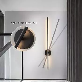 Nordic 360° вращающиеся настенные светильники черный алюминиевый настенный светильник для ТВ фона гостиной спальни AC85-265V вверх и вниз настенные светильники Warm White