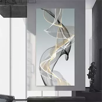 Nordic Abstract Luxury Ribbon Canvas Painting Posters and Prints wall art pictures for Living Room Bedroom Modern Home Decor 20x40cm красный