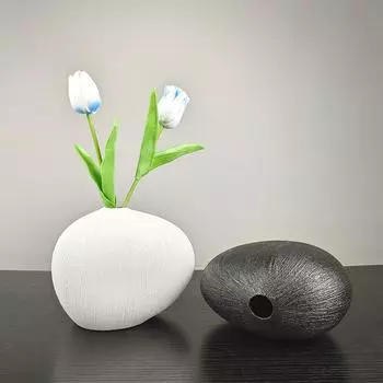 Nordic Advanced Flower Ceramic Light Luxury Home Soft Installation Living Room Table Vase Decoration Home Flower Arrangement