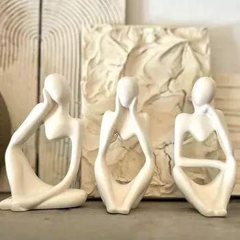 Nordic Art Abstract Thinker Statue Silicone Mold Modern European Style Resin Handmade Mold Craft Home Desktop Decor Ornaments