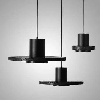 Nordic Art Retro Industrial Подвесной светильник Black Hole Stone LED Pendel Lamp For Bar Dining Bedroom Design Chandelier Warm white