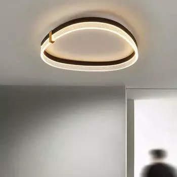 Nordic Bedroom Indoor LED Ceiling Lamp Modern Minimalist Black Round Triangle Study Ceiling Light Dining Room Chandelier Fixture white&three-tone light чёрный