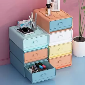 Nordic большой емкости для хранения масок, штабелируемый ящик для косметики, ювелирных изделий, настольный органайзер, ящик, ящик для офисных мелочей, контейнер для бака зелёный