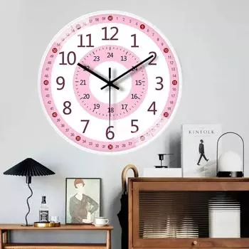 Nordic Cartoon Stereo Numeral Digital Wall Clock Sound Off Punch-free Simple Wall Clock for Home Living Room Decoration Office 8 inch