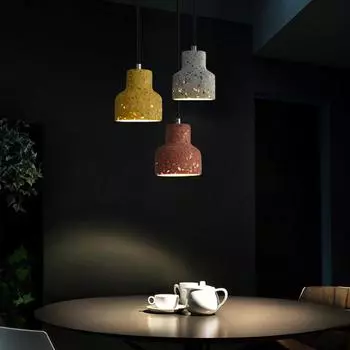 Nordic Creative Colorful Terrazzo Подвесной Светильник Полупрозрачный Ночник Светодиодный Фонарь Для Декора Кофейни Ресторана Cold White чёрный