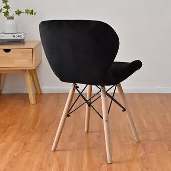 Nordic Curved Butterfly Chair Cover Polar Fleece Stretch Dining Chair Slipcover Girls Room Makeup Chair Covers for Living Room 1Pc Chair Cover