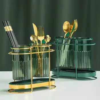 Nordic Double Grid Пластиковый держатель для палочек для еды Трубка Бытовая посуда Сливная полка для хранения Клетка для столовых приборов Кухонный органайзер Посуда